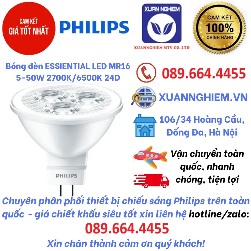 Bóng đèn ESSIENTIAL LED MR16 5-50W 2700K 24D / Bóng đèn ESSIENTIAL LED MR16 5-50W 6500K 24D