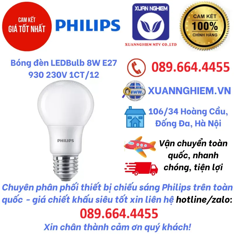 Bóng đèn LEDBulb 8W E27 930 230V / Bóng đèn LEDBulb 8W E27 965 230V