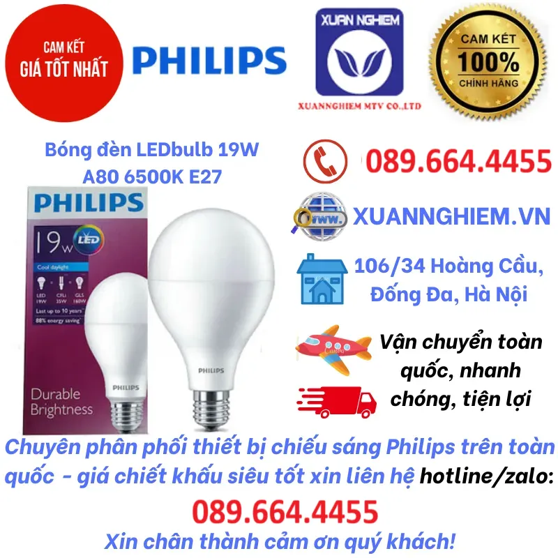 Bóng đèn LEDbulb 19W A80 6500K E27