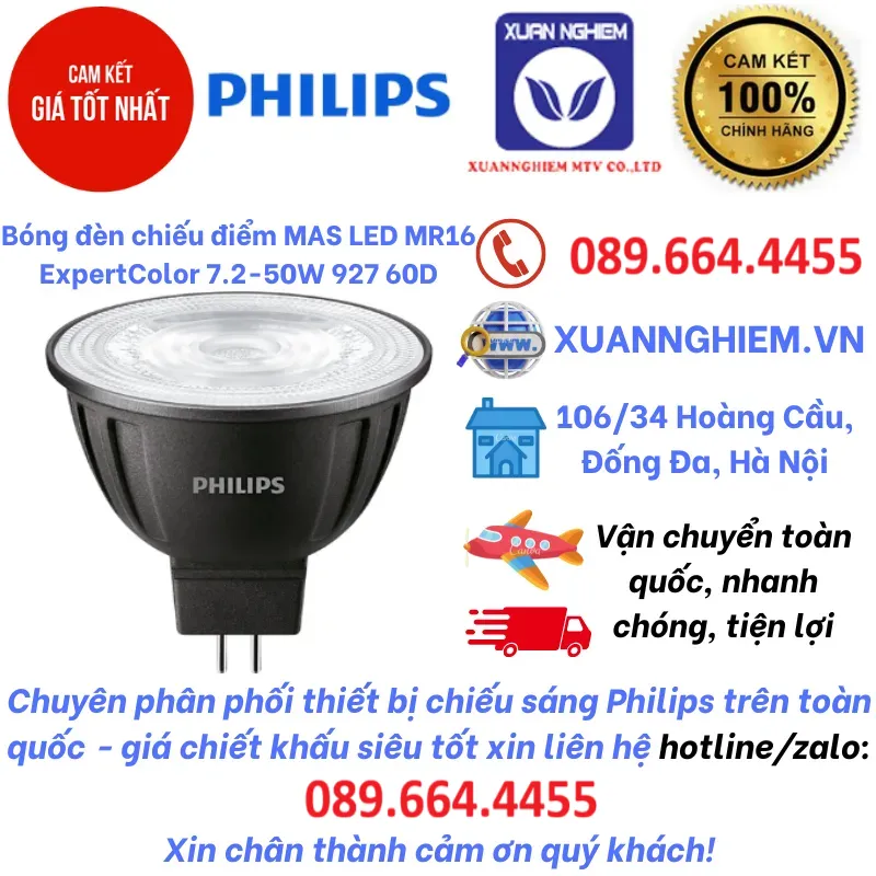 Bóng đèn chiếu điểm MAS LED MR16 ExpertColor 7.2-50W 927 60D