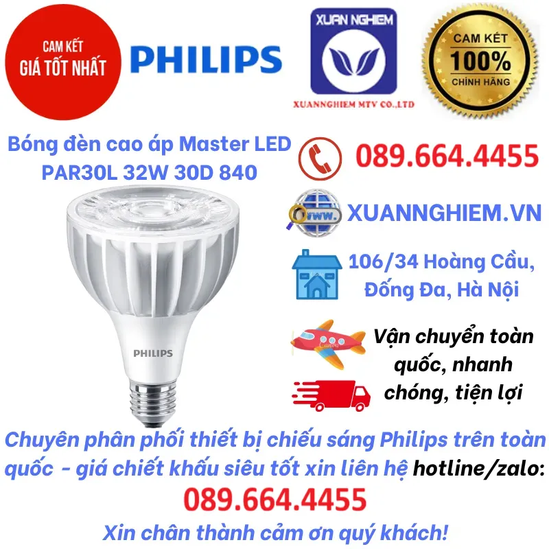 Bóng đèn cao áp Philips Master LED PAR30L 32W 30D 840