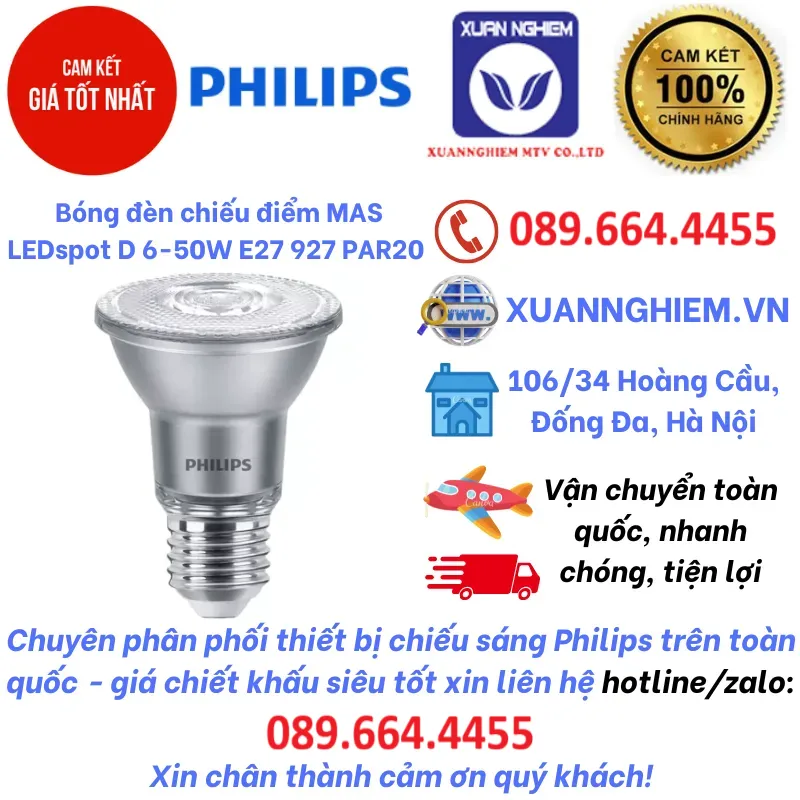 Bóng đèn chiếu điểm MAS LEDspot D 6-50W E27 927 PAR20