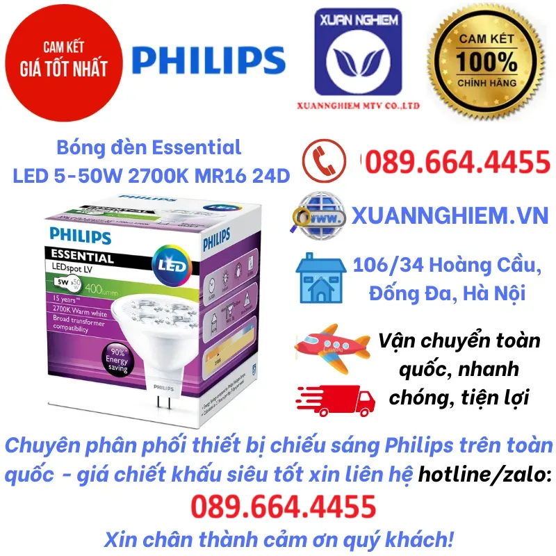 Bóng đèn Essential LED 5-50W 2700K MR16 24D