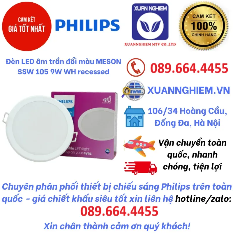 Đèn LED âm trần đổi màu MESON SSW 105 9W WH recessed