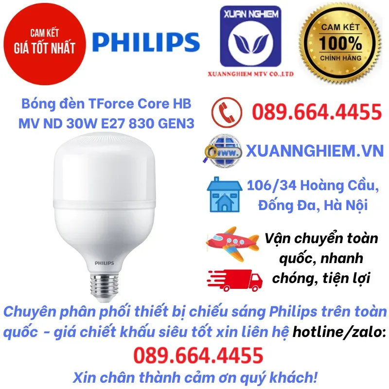 Bóng đèn TForce Core HB MV ND 30W E27 830 GEN3