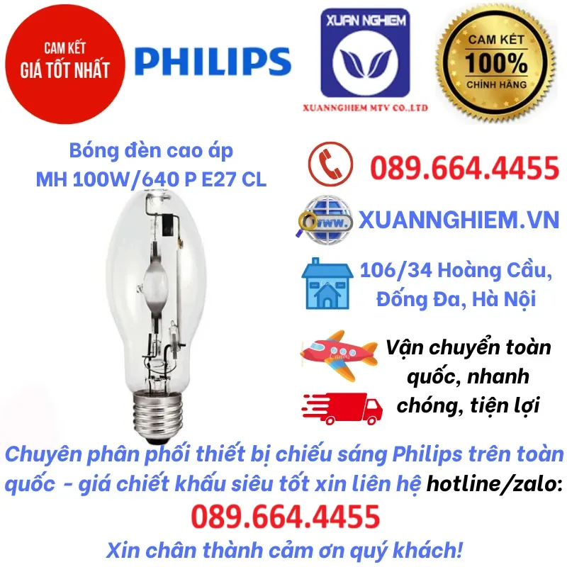 Bóng đèn cao áp  MH 100W/640 P E27 CL